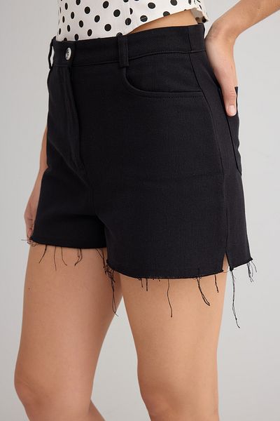 Trendyol Collection Black Cotton Gabardine Mini Shorts & Bermuda Twoss25Sr00211