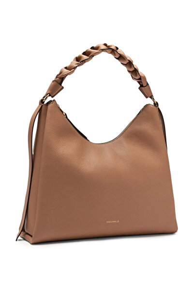 Coccinelle Jednobarevná taška přes rameno na zip s detailem loga pro ženy