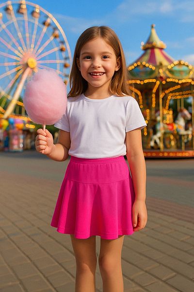 TRENDYOLKIDS Fuchsiafarbener, gerader Mini-Strickrock TKDSS25ET00000
