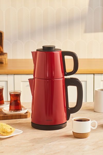Karaca Rudolph Red - Tea Break 2 in 1 Steel Tea Maker