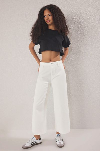 Trendyol Collection Ecru High Waist Culotte Jeans Twoss25Je00214