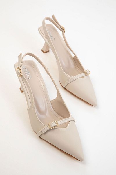 SOHO Beige Women's Classic Heeled Shoes 20598
