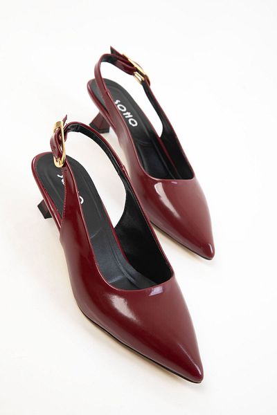SOHO Claret Red Patent Leather Women's Classic Heeled Shoes 20618