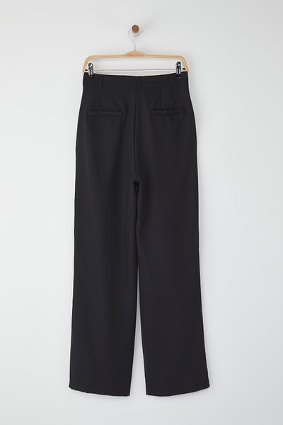 Edit by Trendyol Black Cross-Covering Detailed Wide Leg/Wide Leg Woven Pants Tedss25Pl00006