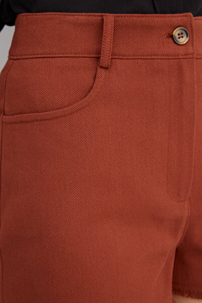 Trendyol Collection Tile Cotton Gabardine Mini Shorts & Bermuda Twoss25Sr00211