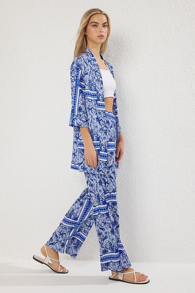 Trendyol Collection Blue Knitted Bottom-Top Set Twoss24Au00103