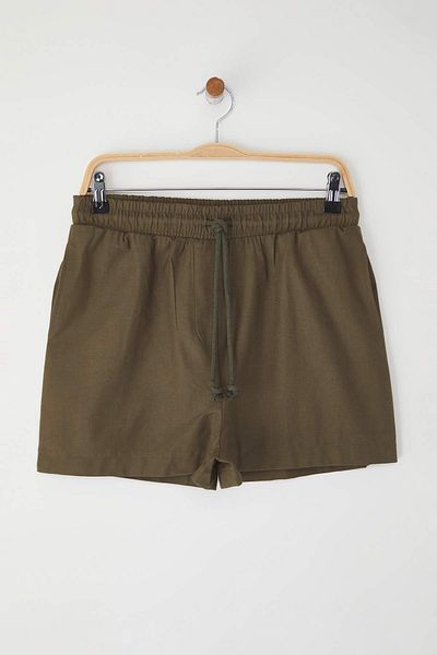 Trendyol Collection Khaki 100% Cotton Gabardine City Boy Lace-Up Shorts & Bermuda Twoss25Sr00212