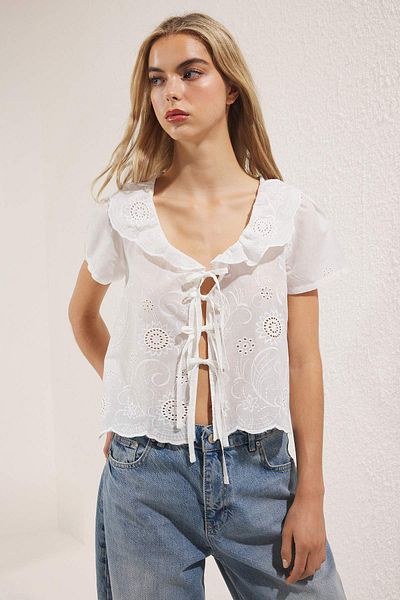 Trendyol Collection Cămașă albă albă TWOSS25GO00162