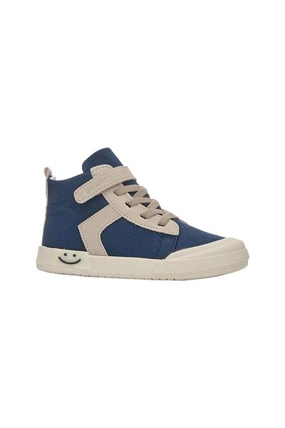 Liger Navy Blue Unisex Linen Kids Sports Shoes - Orthopedic, Lighted Ankle