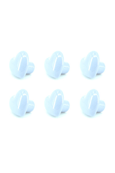 kralkulp 6 Pieces Blue Color Heart Handle (Furniture Drawer and Door Handle)