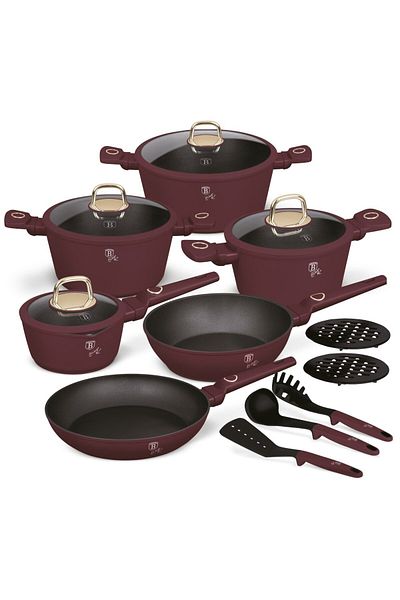 Berlinger Haus 15-piece Leonardo Collection Berlinger Haus BH 8051 cookware set, non-stick, titanium coating