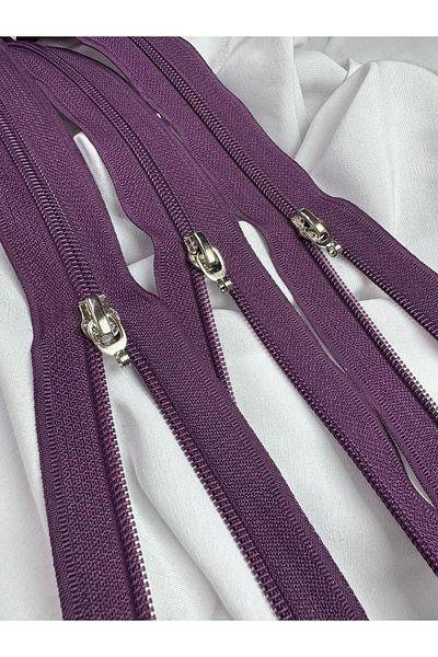 BRAVE TEKSTİL ÜRÜNLERİ Type10 Zipper Eggplant Purple 5 Pieces 68cm