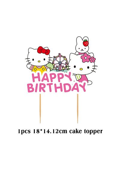 Choice Other cake topper-1pcs Cute Cartoon Kitty Cat Balloons Set First 5th 6th Birthday Decoration Baby Sh