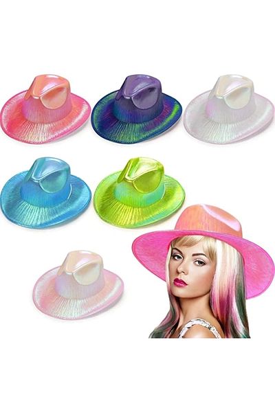 Minerva Adult Hologram Glittering Cowboy Hat - Party