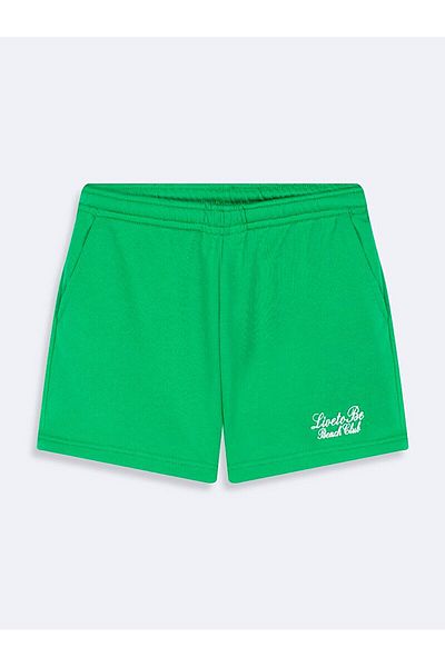 Ltb Slogan Embroidered Green Shorts