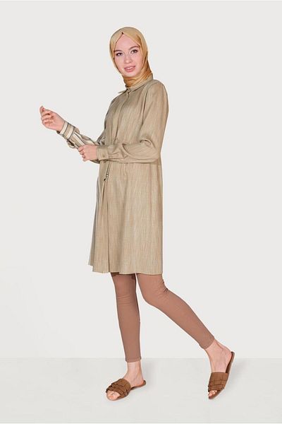 Alvina Waist Lace Striped Tunic 40620