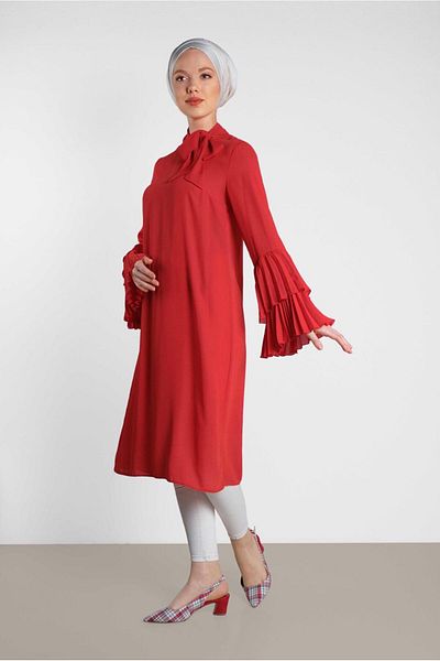 Alvina Salaş Tunic with Pleated Sleeve 4285