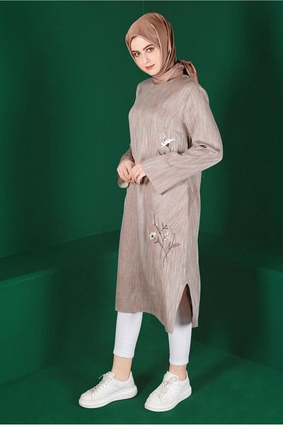 Alvina Floral Embroidered Tunic with Pockets - 42834
