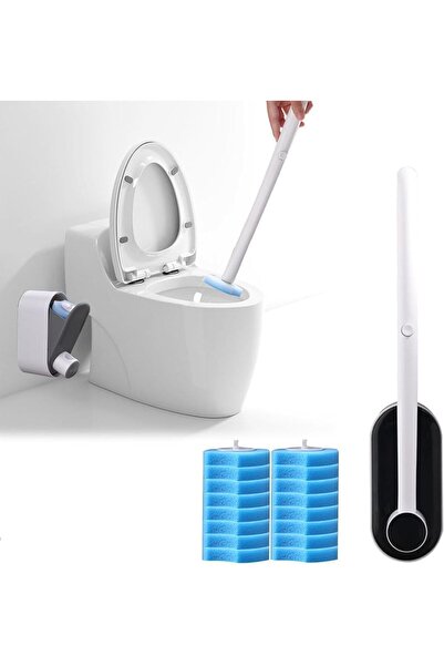 Arabest Disposable Toilet Brush, With 16 Toilet Brush Refills Heads Disposabl...