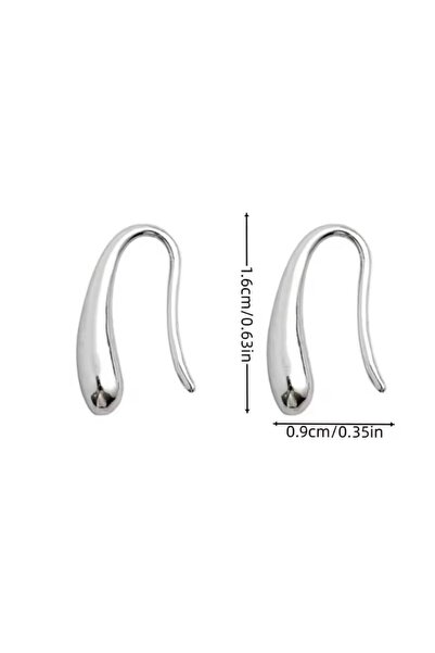 ESJ Paslanmaz Çelik Su Damlası Minimal Kadın Küpe Ebat: 0,9*1,6 cm