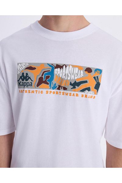 Kappa Authentic Berlo Men's White Oversize Fit T-Shirt