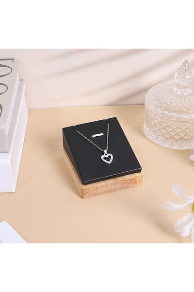 Choice black New Wooden Jewelry Pendant Necklace Display Stand Holder PU Velvet Women Shopwindow Wedding Or