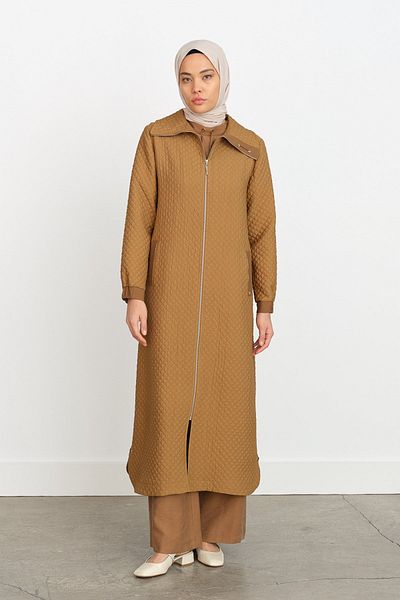 Nihan Thin Quilted Top Coat Olive