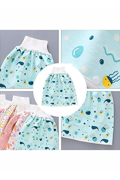 Generic Toddler Training Waterproof Diaper Skirt For Baby Girls, 2-Piece - Multicolour