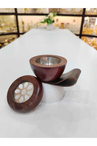 D&H مبخرة بخور خشبية بتصميم جميل مصنوعة يدويًا مع غطاء مغناطيسي من دمنهور