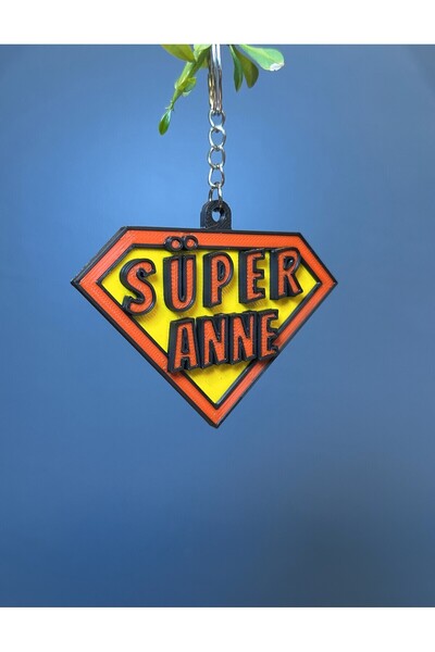 Süper Anne Anahtarlık | Anneler Günü Hediyesi | Eğlenceli & Anlamlı Tasarım 3D Baskı