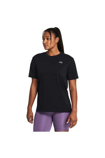 Under Armour Μαύρο μπλουζάκι με λαιμόκοψη 1383045-001 HW Embroid Patch BFO
