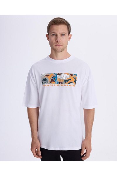 Kappa Authentic Berlo Men's White Oversize Fit T-Shirt