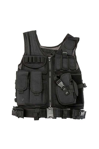 Generic Polyester Hunting Vest, Outdoor Multi Pockets Gear For Outdoor Training Hunting Gaming Fit Adult