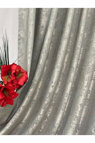 Liz Line Set of two semi-opaque curtains, gray, "Imaginaria" by Liz Line, 2x250x245cm, with drapery - DR19225