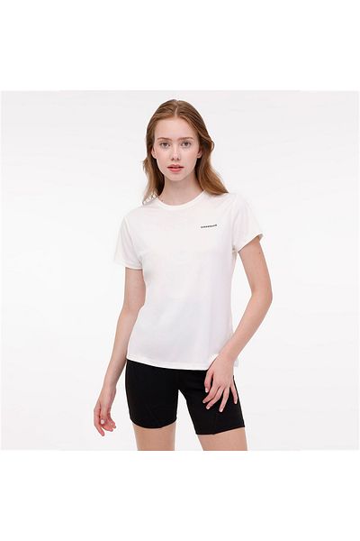 lumberjack C Neck Women's Ecru Round Neck T-Shirt