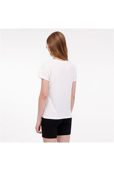 lumberjack C Neck Women's Ecru Round Neck T-Shirt