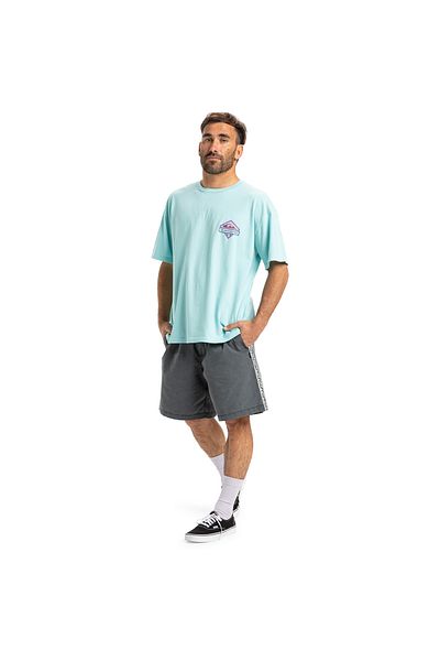 Quiksilver Tricou albastru cu gât rotund pentru bărbați Gh Qs Crystal Jet