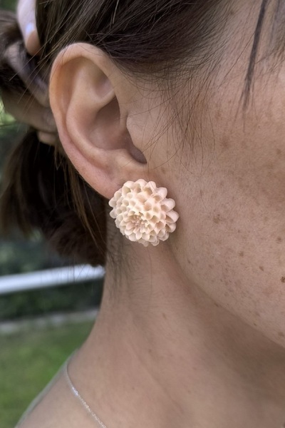 thecolourfully أقراط الأقحوان - وردي أحمر الخدود (طين بوليمر - أقراط أظافر، ص...