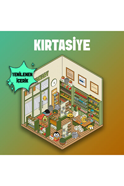 The Gookie Kırtasiye Izometrik Sticker, Yapışkanlı 3d Etiket Çıkartma