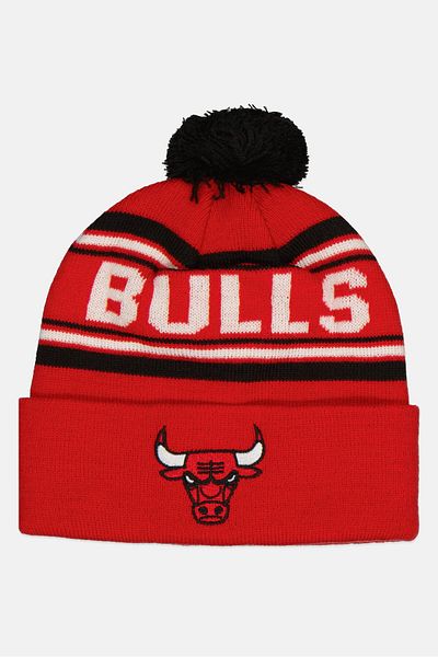 NBA Kids Boy Jacquard Cuff Pom Bonnet, Red