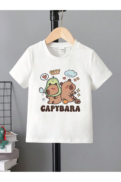 Let's Wear Βαμβακερό μπλουζάκι με στάμπα Crew Neck για κορίτσια