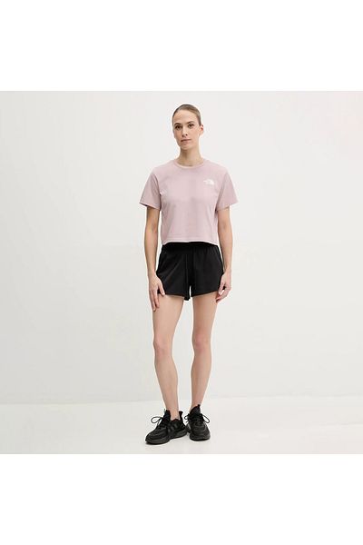 THE NORTH FACE The North Face Simple Dome Cropped Slim Women Pink Round Neck T-Shirt