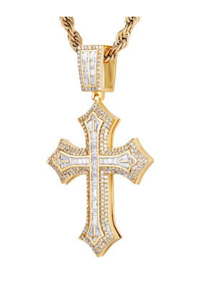 Iced Stuff men's pendant ZAWIESZKA 2PAC CROSS gold-colored