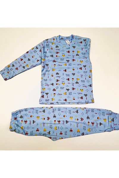 JUNİOR TİAMO Set pijamale pentru băieți - 100% bumbac, țesătură moale și confortabilă, mâneci lungi