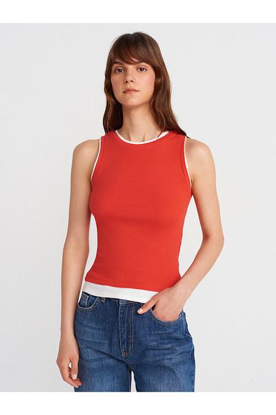 Dilvin 21086 Couple Look Sleeveless Top-Red