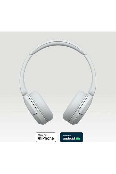 Sony سماعات رأس لاسلكية WH-CH520 بتقنية البلوتوث - عمر بطارية يصل إلى 50 ساعة، شحن سريع، تصميم على الأذن