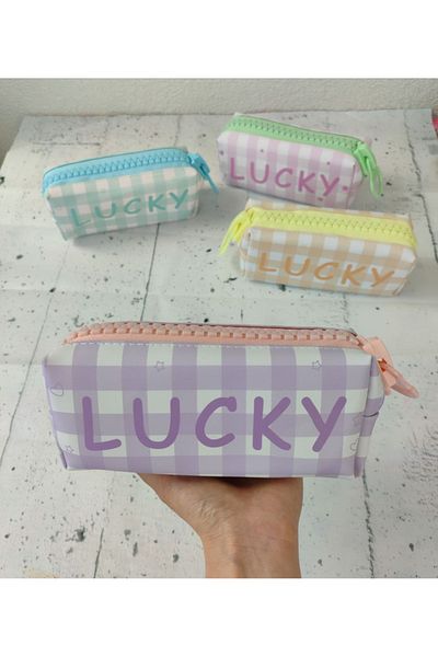 senacacollection 1 Pcs Lucky Thick Zippered Pencil Case Pencil Holder
