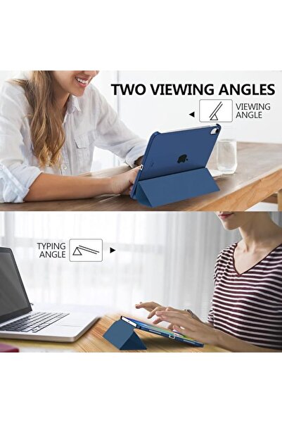 REDz Accessories Husă de protecție cu clapă pentru iPad 10 2022/2024, iPad 11 2025, model tip carte, pliabilă pentru suport, albastru marin