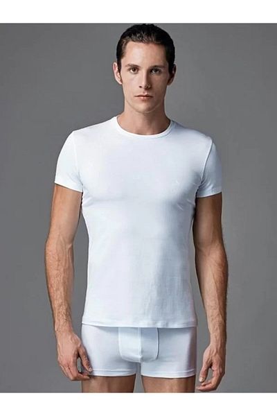 Eros Συμπαγές ανδρικό μπλουζάκι Lycra O Neck 2 τεμαχίων THCLVR.4E0.0R.S