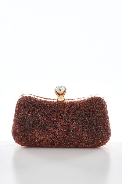 EXPLOSION Stylish Evening Dress Bag with Crystal Stone and Metal Handle.
